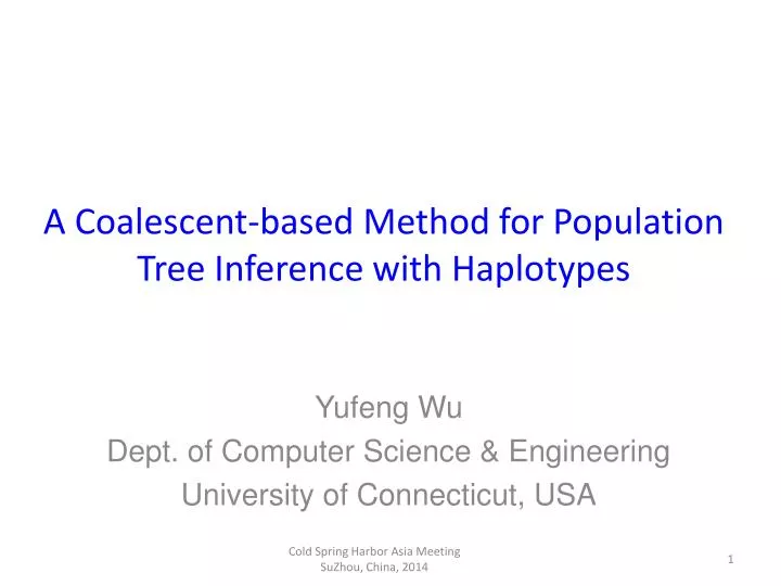 a coalescent based method for population tree inference with haplotypes