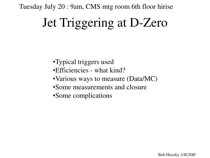 jet triggering at d zero