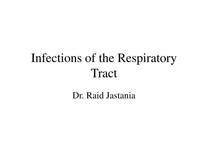 infections of the respiratory tract