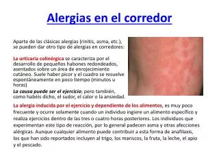 alergias en el corredor