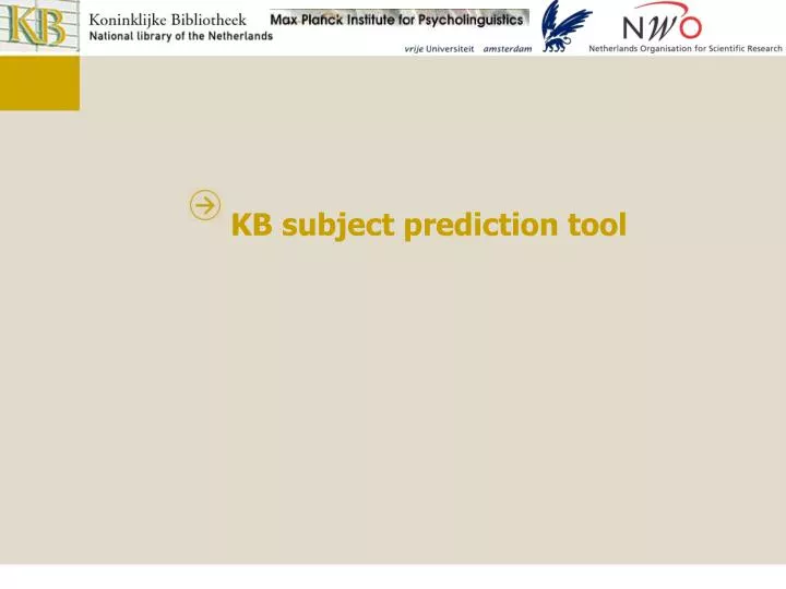 kb subject prediction tool