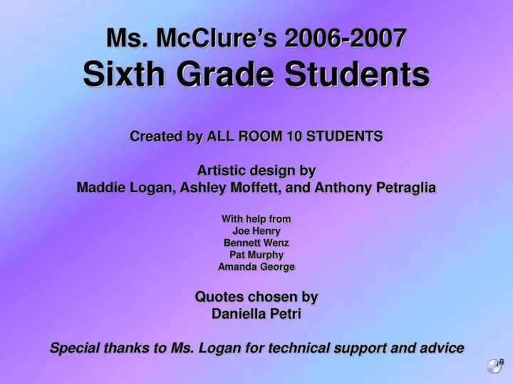 ms mcclure s 2006 2007 sixth grade students