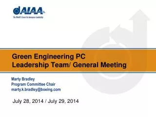 Green Engineering PC Leadership Team/ General Meeting