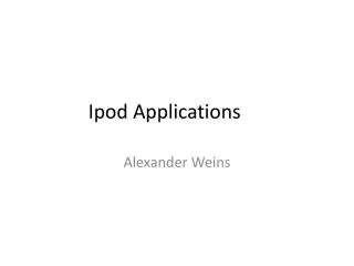 Ipod Applications