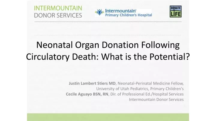 neonatal organ donation following circulatory death what is the potential
