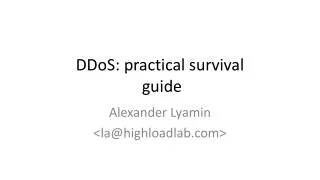 DDoS : practical survival guide