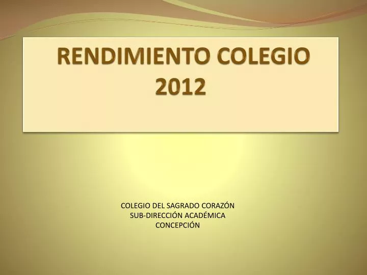 rendimiento colegio 2012