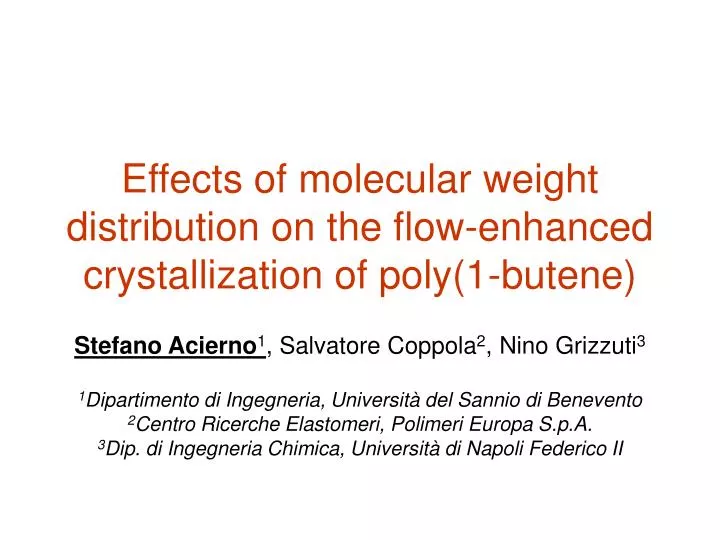 effects of molecular weight distribution on the flow enhanced crystallization of poly 1 butene