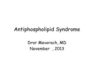 Antiphospholipid Syndrome