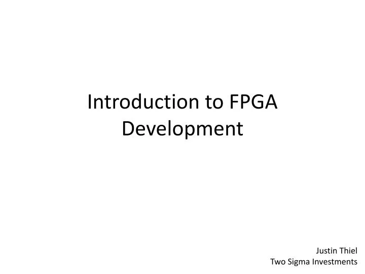 introduction to fpga development