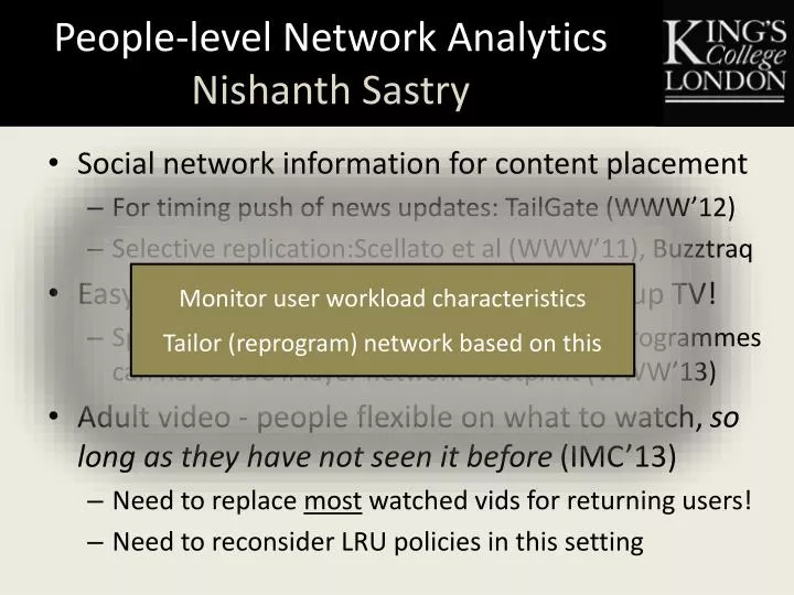people level network analytics nishanth sastry
