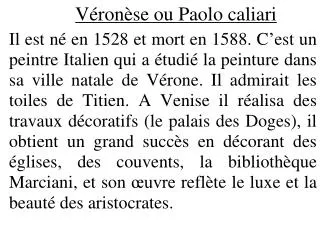 Véronèse ou Paolo caliari