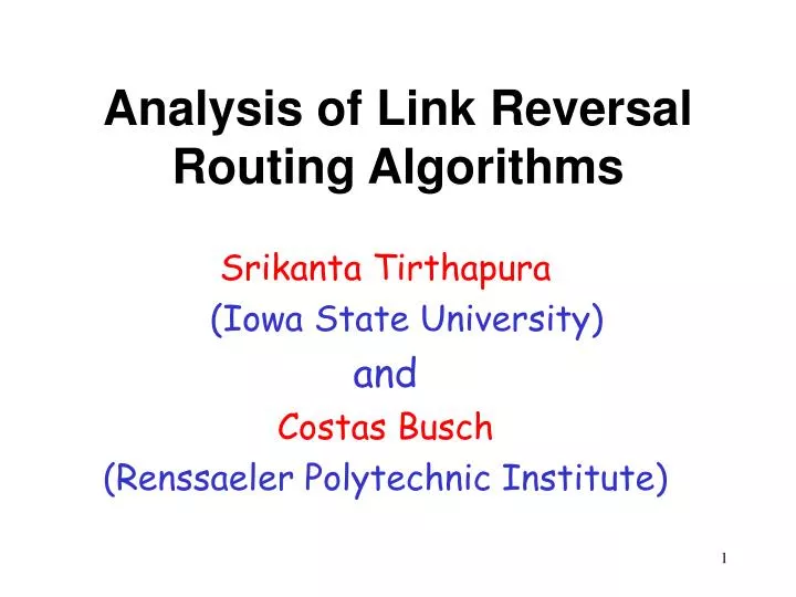 analysis of link reversal routing algorithms