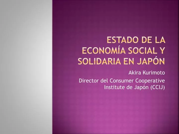 estado de la econom a social y solidaria en jap n