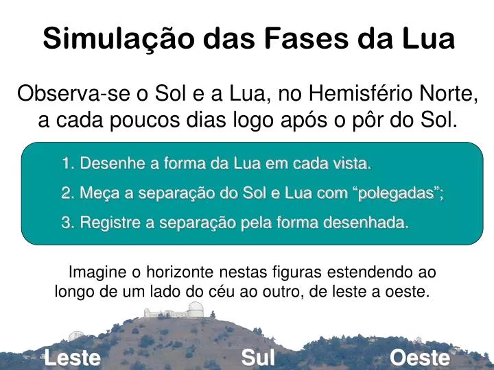 simula o das fases da lua