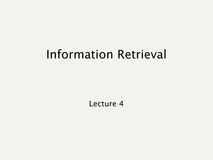 information retrieval