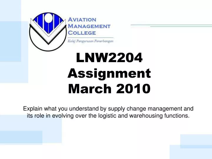 lnw2204 assignment march 2010