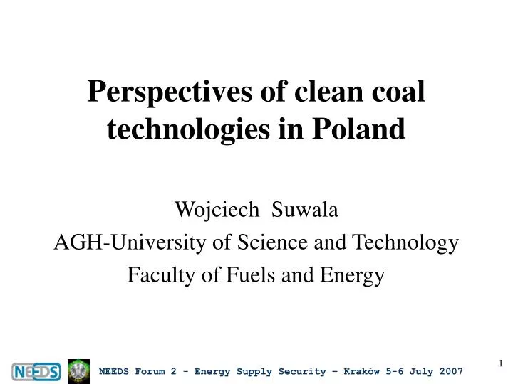 perspectives of clean coal technologies in poland