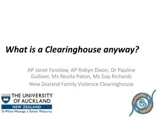 What is a Clearinghouse anyway?