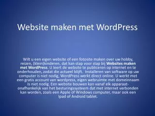 website maken met wordpress