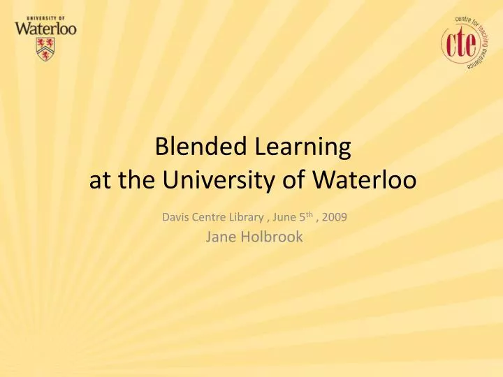 blended learning at the university of waterloo