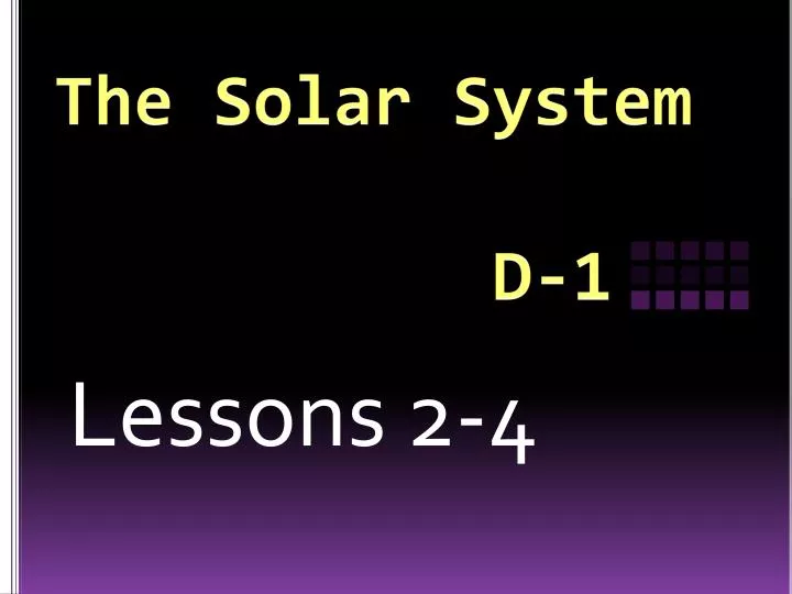 the solar system d 1