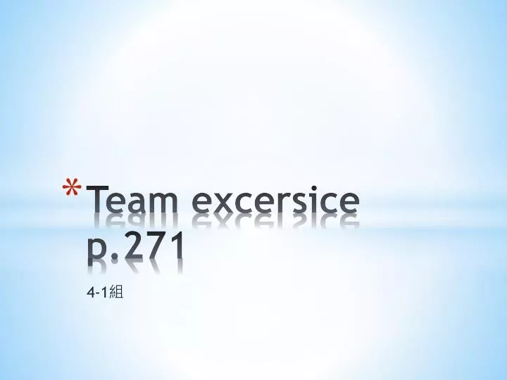 team excersice p 271
