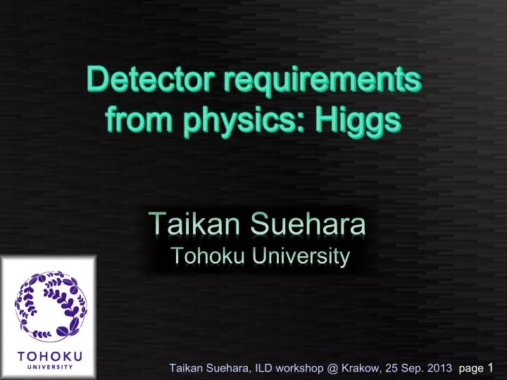 detector requirements from physics higgs