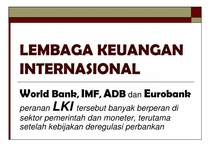 lembaga keuangan internasional
