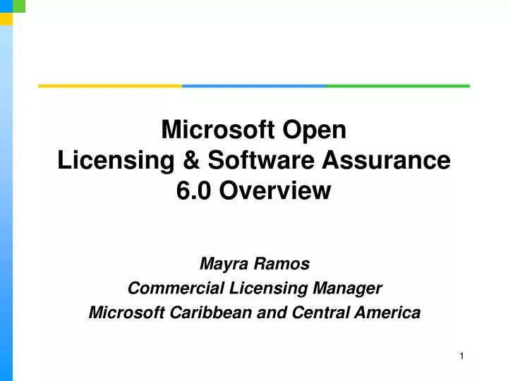 microsoft open licensing software assurance 6 0 overview