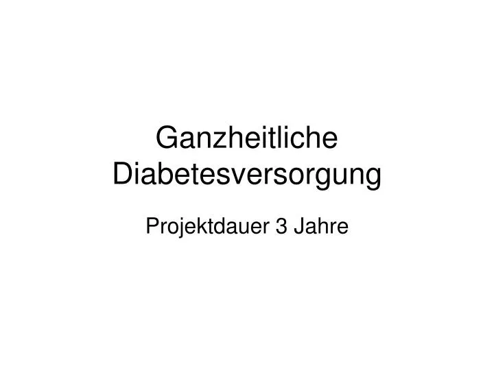 ganzheitliche diabetesversorgung