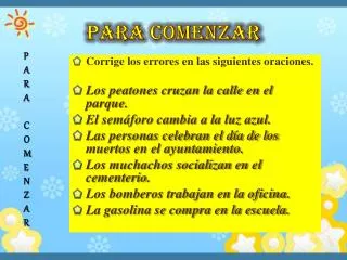 para comenzar
