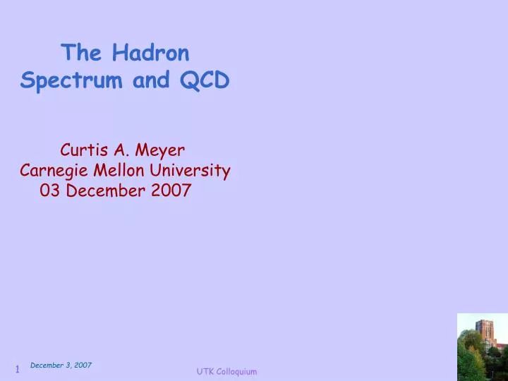 the hadron spectrum and qcd