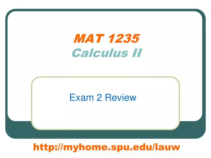 mat 1235 calculus ii