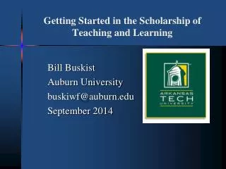 Getting Started in the Scholarship of Teaching and Learning