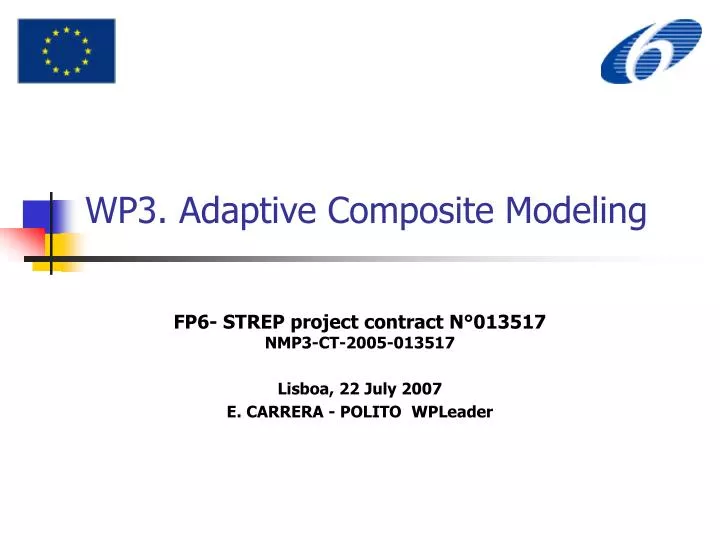 wp3 adaptive composite modeling