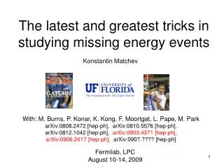 The latest and greatest tricks in studying missing energy events