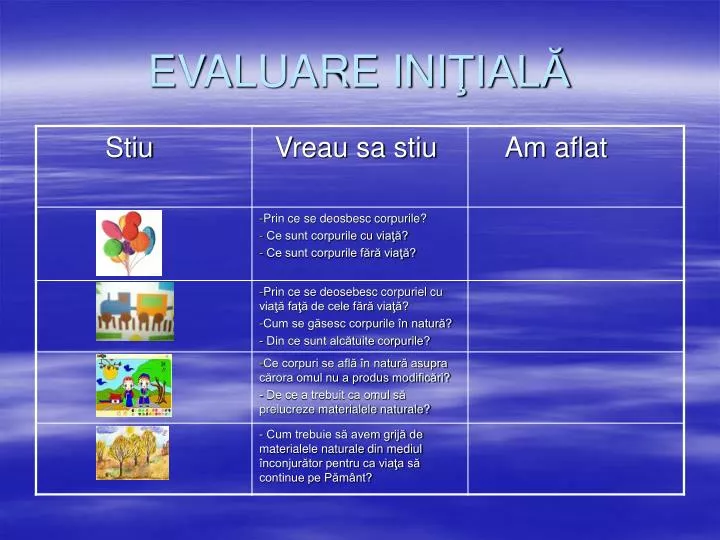 evaluare ini ial