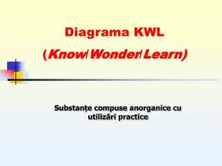 Diagrama KWL ( Know / Wonder / Learn )