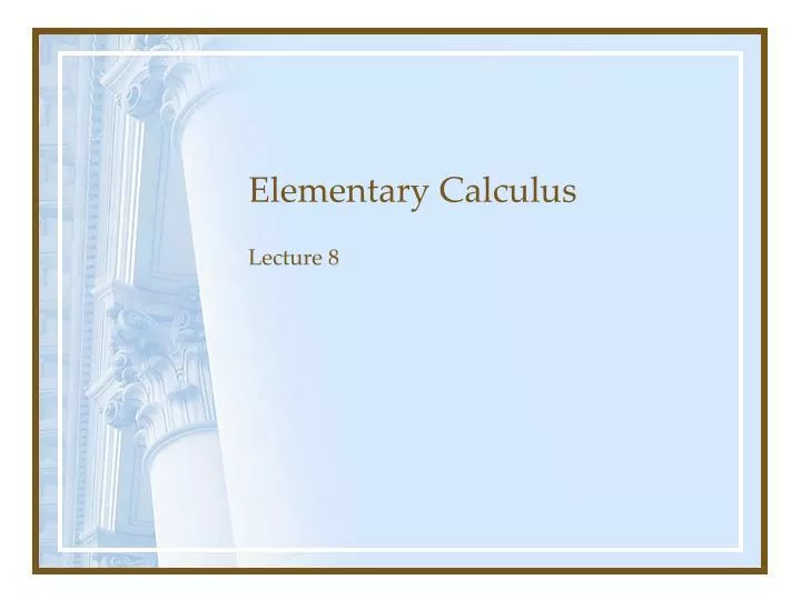 elementary calculus