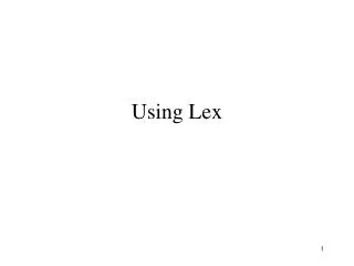 Using Lex