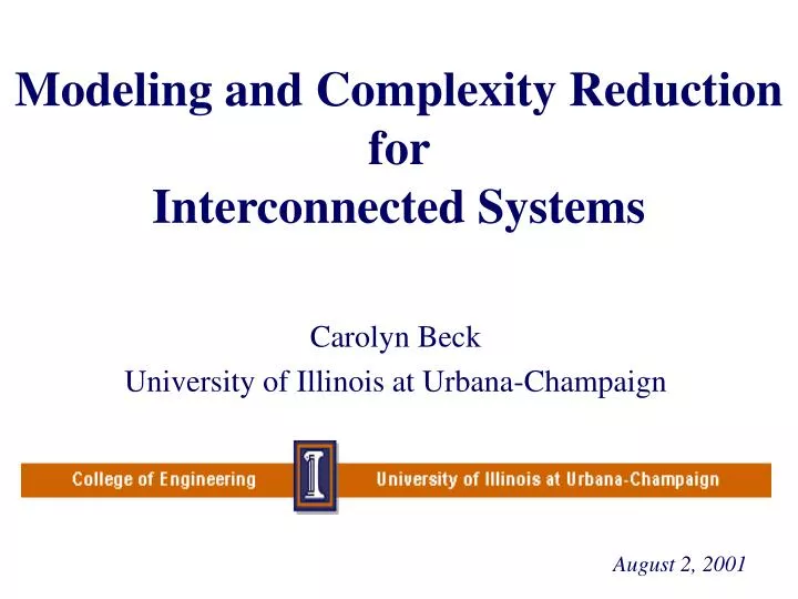 modeling and complexity reduction for interconnected systems