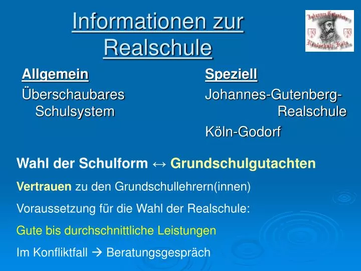 informationen zur realschule