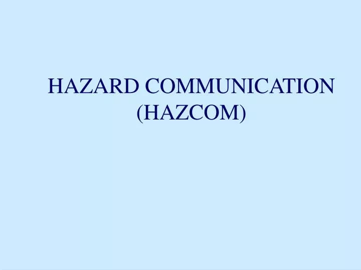 hazard communication hazcom