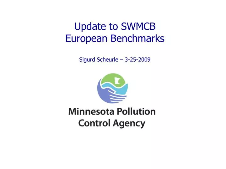 update to swmcb european benchmarks sigurd scheurle 3 25 2009