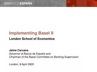 Basel II: Status of work