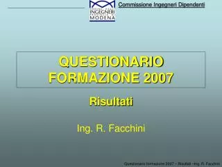 questionario formazione 2007