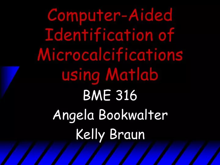 computer aided identification of microcalcifications using matlab