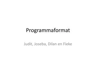 programmaformat