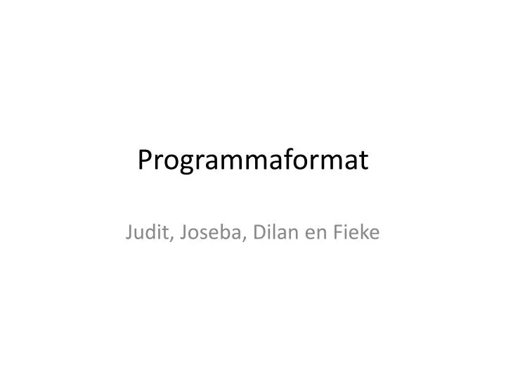 programmaformat